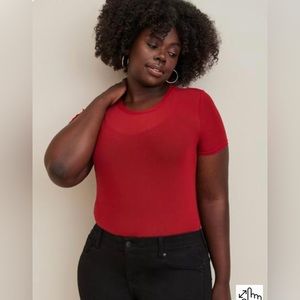 Torrid Sheer Mesh Crew Neck Tee size 10 M